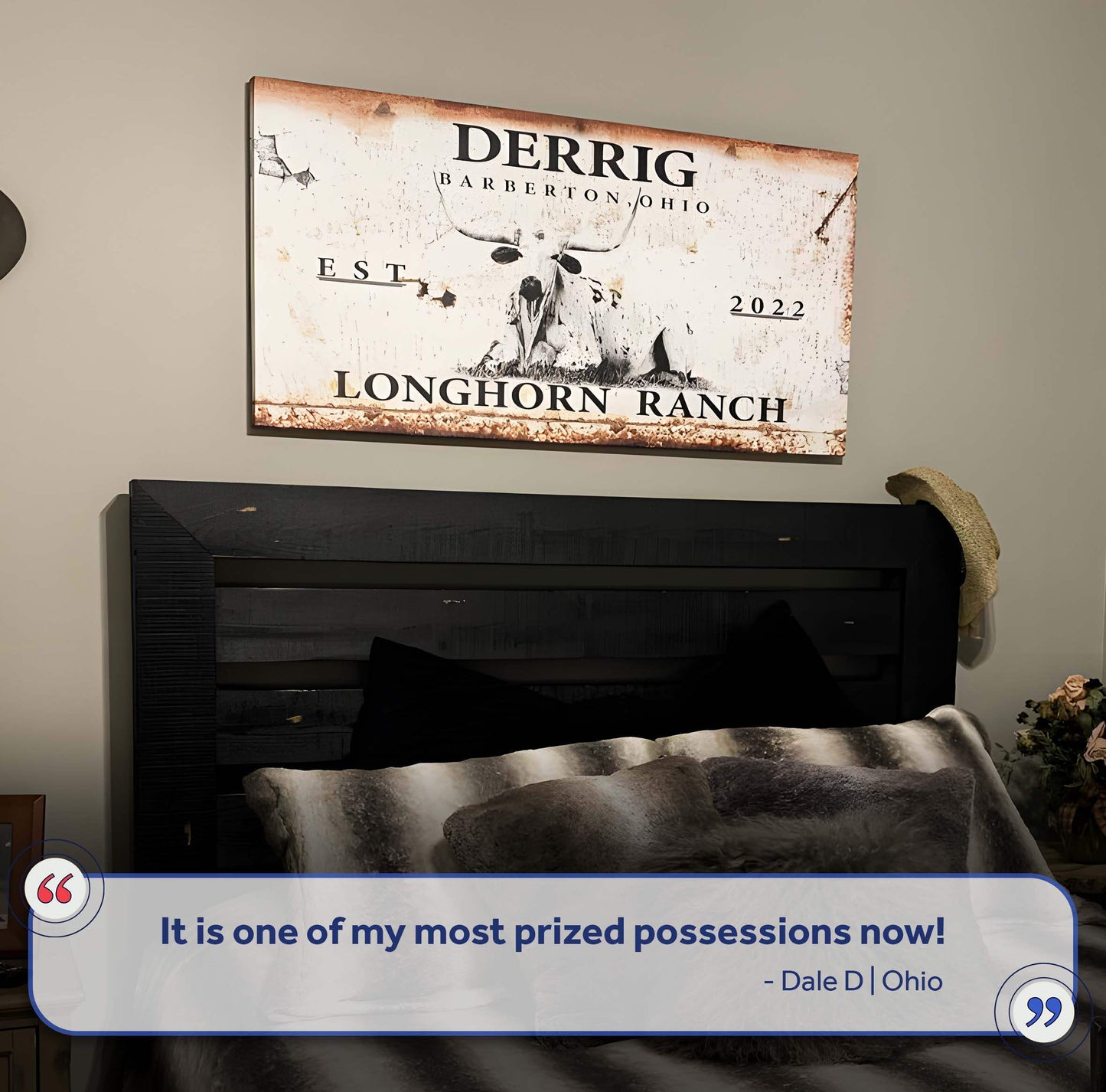 Longhorn Rustic Cattle Sign - Tailored Canvases - Flyclothing LLC