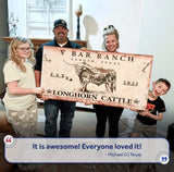 Longhorn Rustic Cattle Sign III - Tailored Canvases - Flyclothing LLC