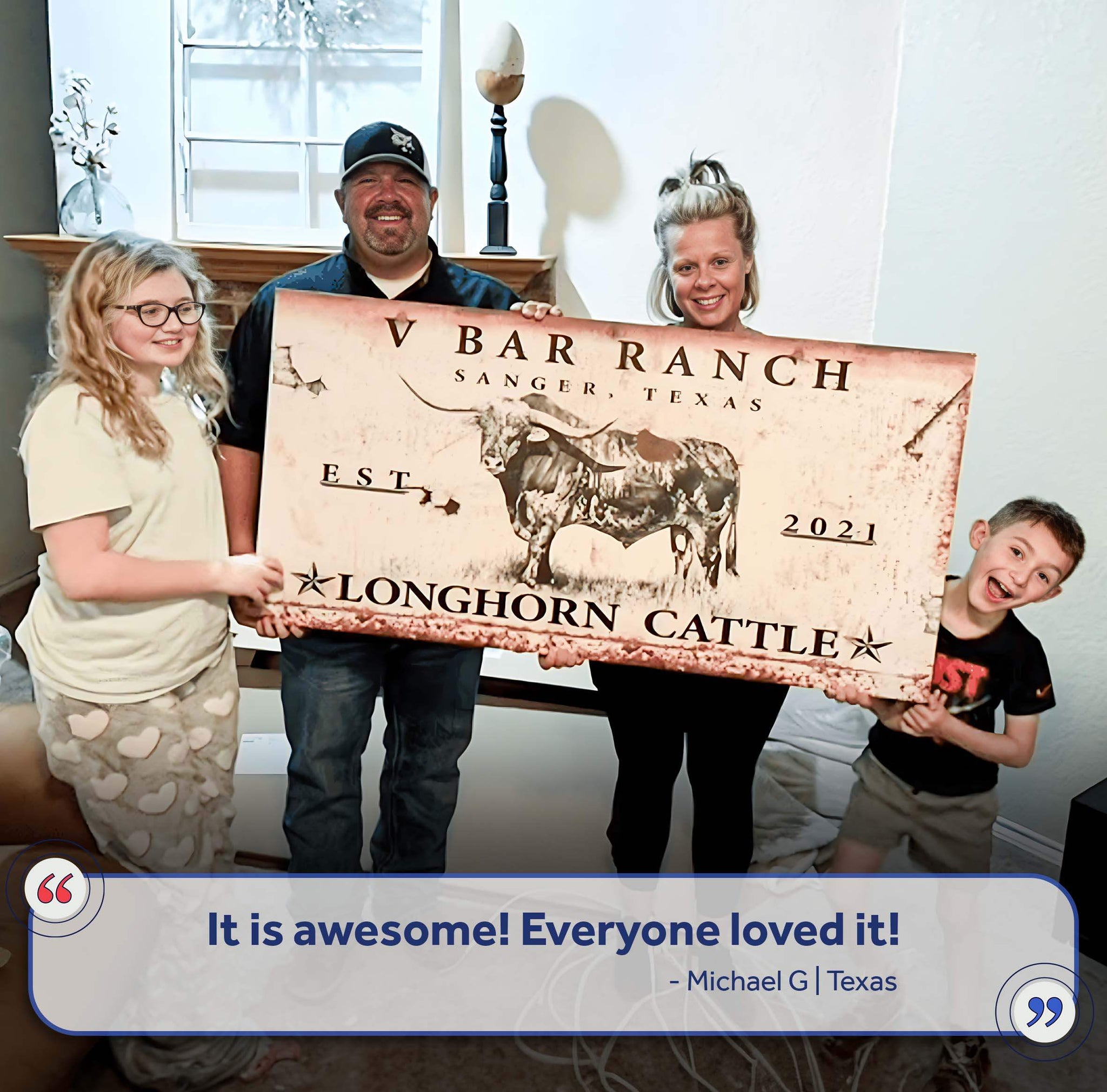 Longhorn Rustic Cattle Sign III - Tailored Canvases - Flyclothing LLC