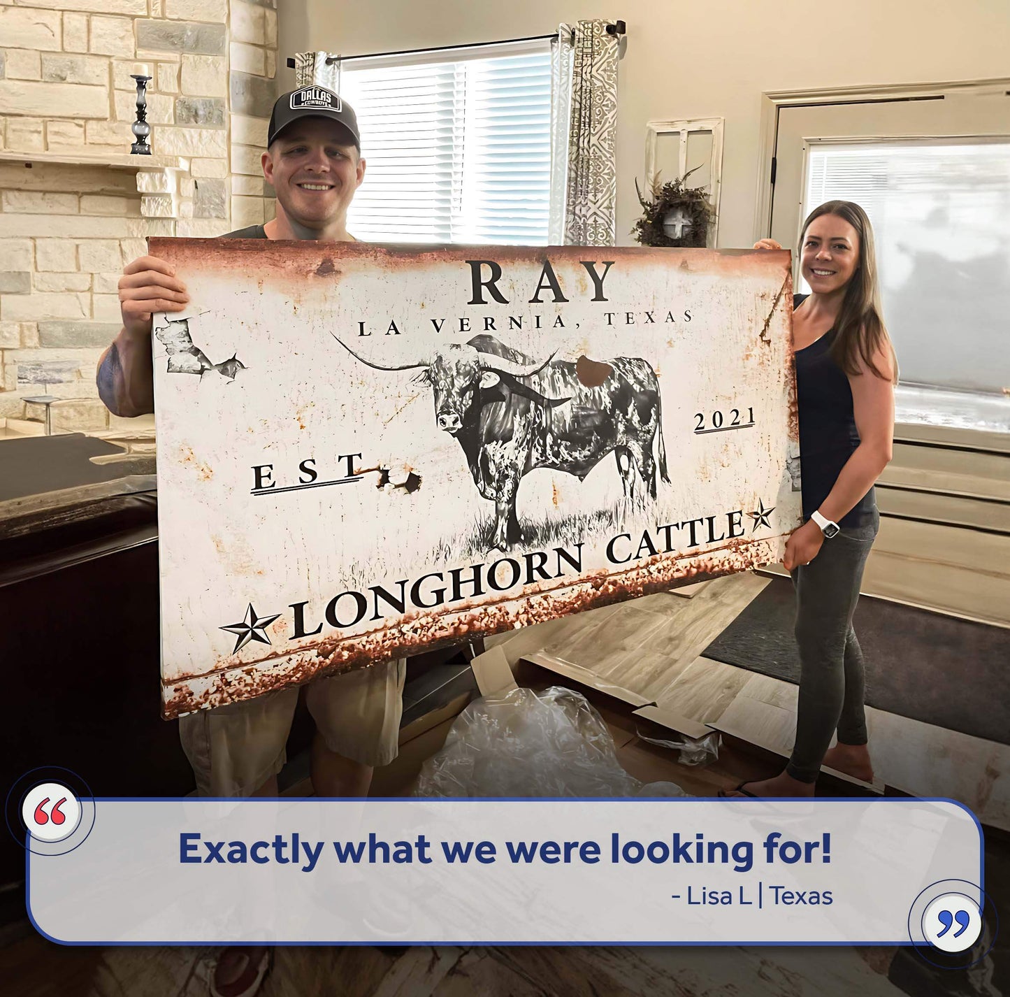 Longhorn Rustic Cattle Sign III - Tailored Canvases - Flyclothing LLC