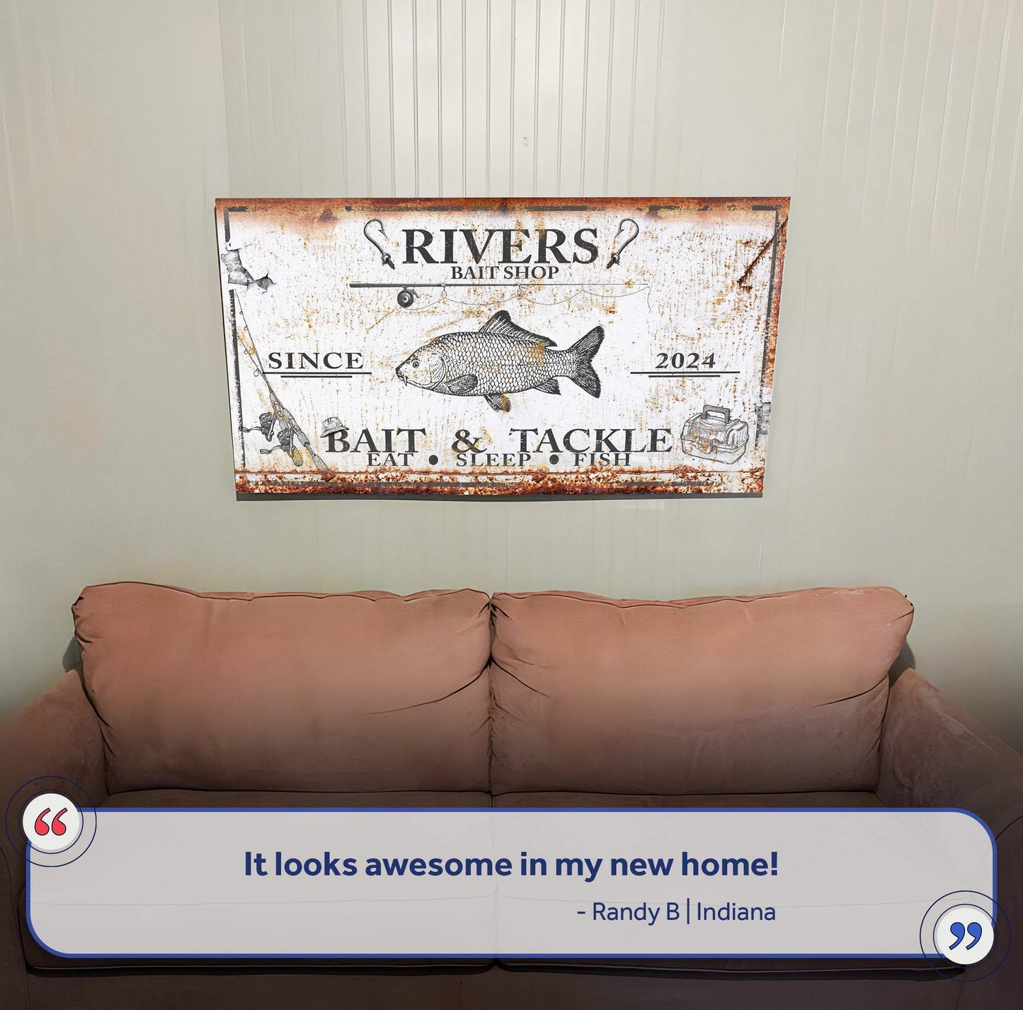 Bait and Tackle Sign III - Tailored Canvases - Flyclothing LLC