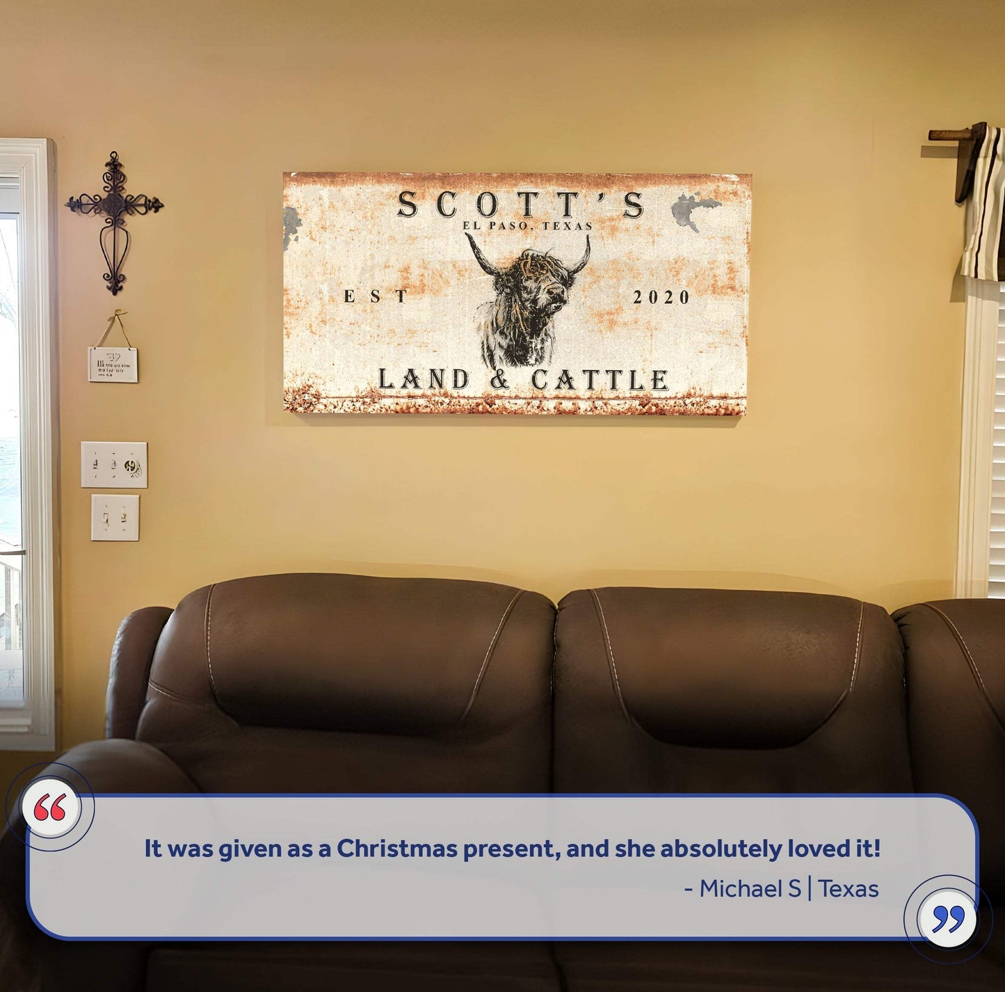 Land And Cattle Rustic Sign II - Tailored Canvases - Flyclothing LLC