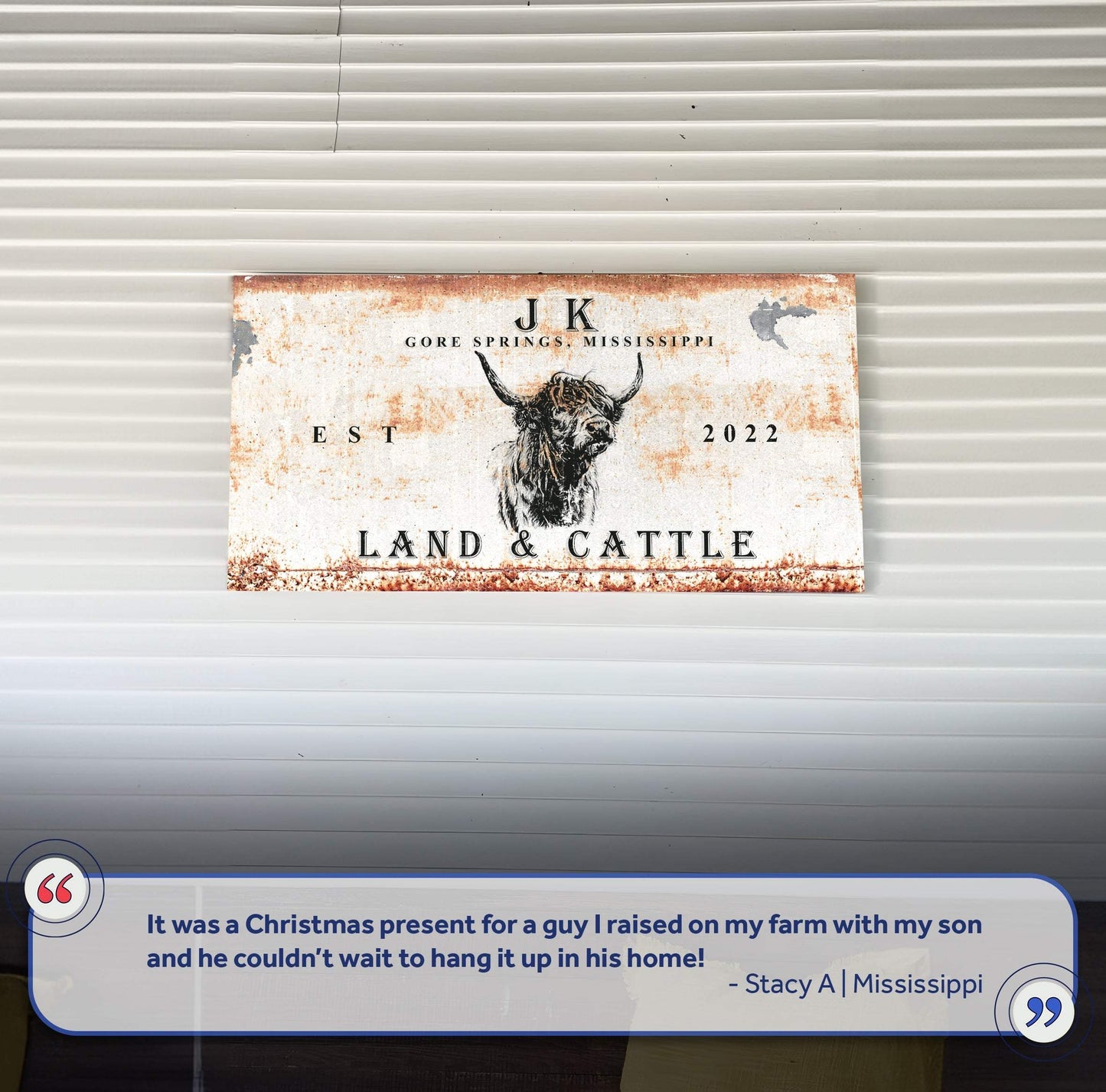 Land And Cattle Rustic Sign II - Tailored Canvases - Flyclothing LLC
