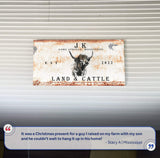 Land And Cattle Rustic Sign II - Tailored Canvases - Flyclothing LLC