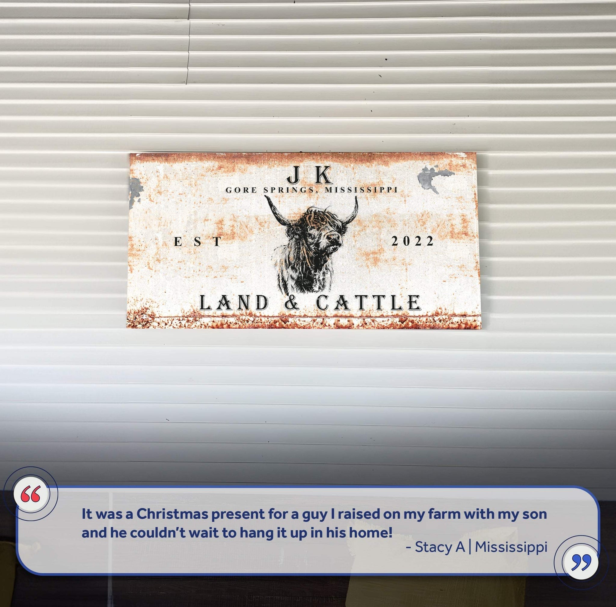 Land And Cattle Rustic Sign II - Tailored Canvases - Flyclothing LLC