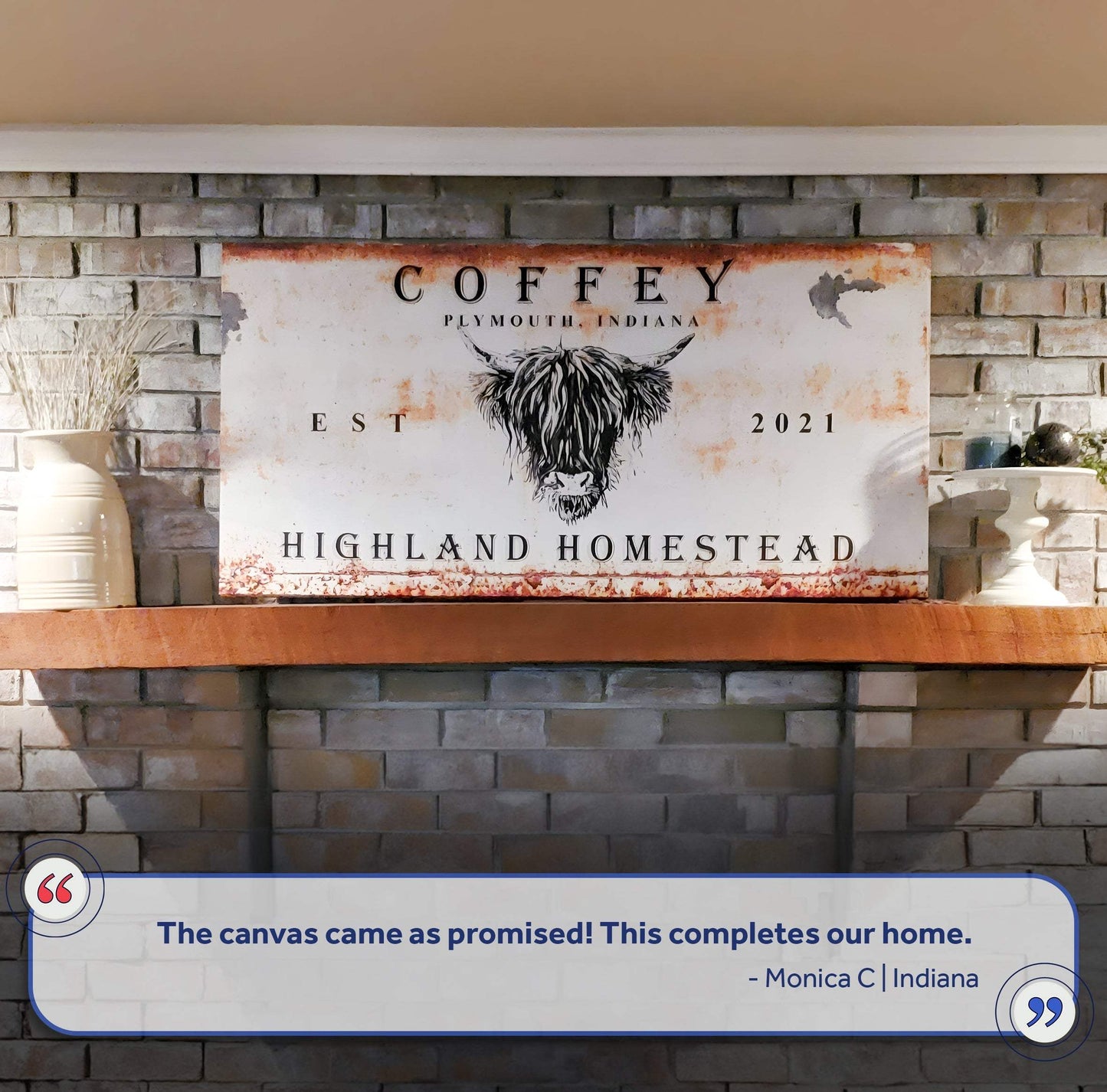 Land And Cattle Rustic Sign III - Tailored Canvases - Flyclothing LLC
