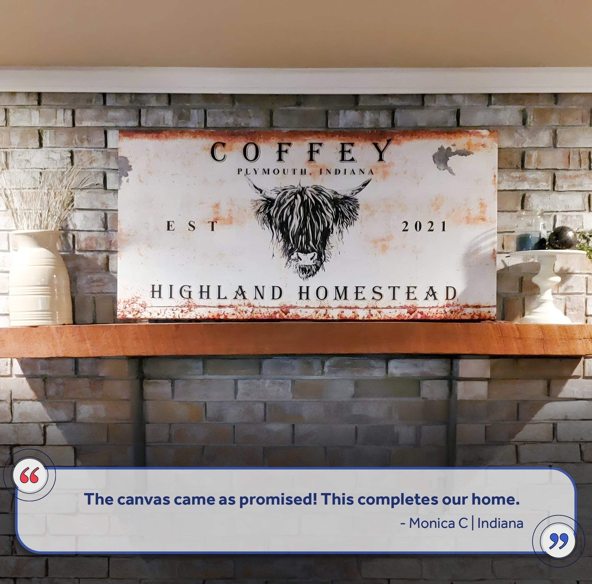 Land And Cattle Rustic Sign III - Tailored Canvases - Flyclothing LLC