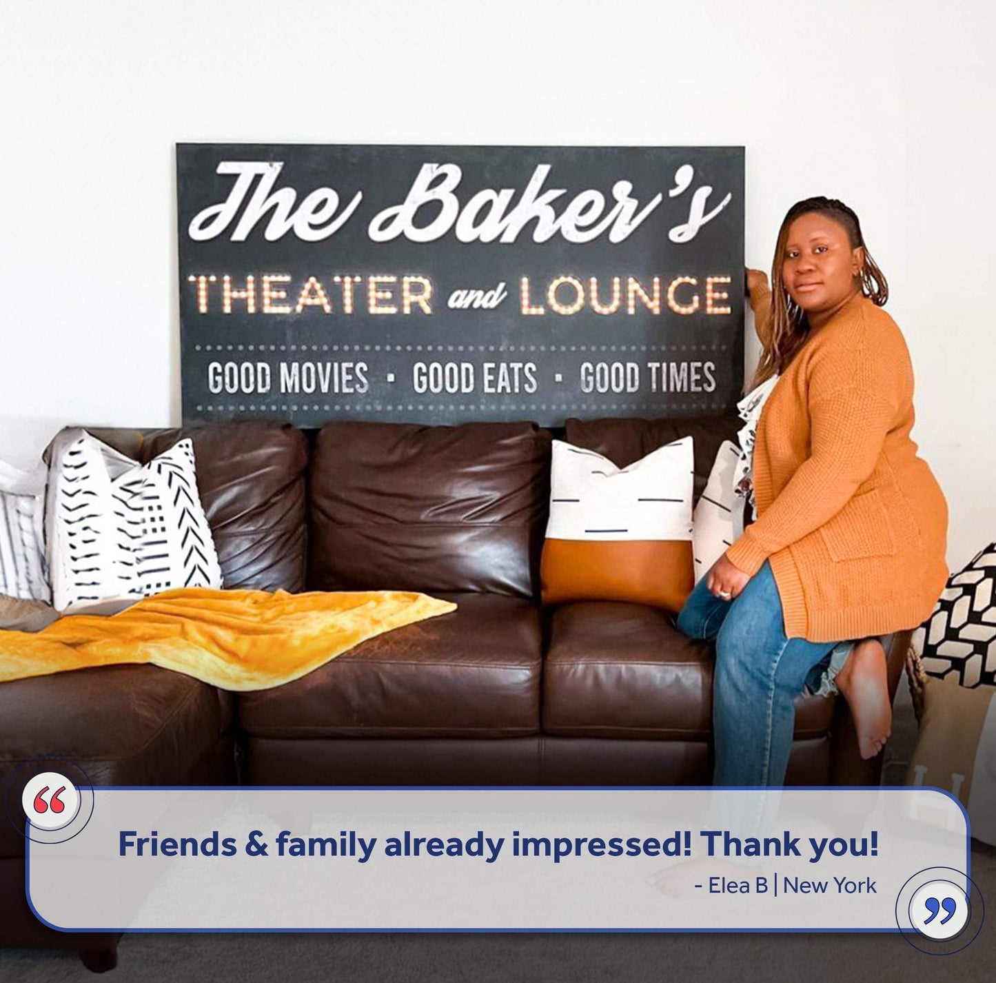 Family Theater and Lounge Sign III - Tailored Canvases - Flyclothing LLC
