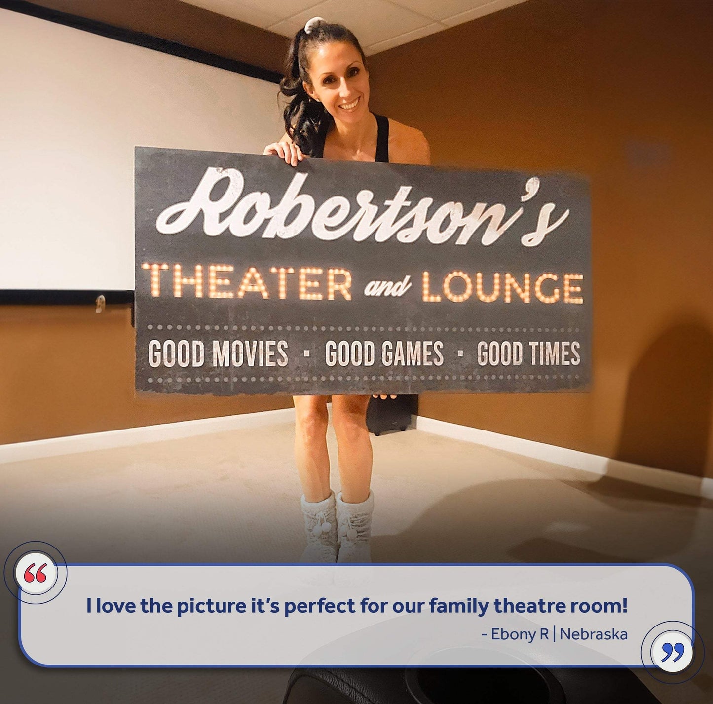 Family Theater and Lounge Sign III - Tailored Canvases - Flyclothing LLC