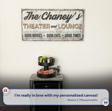 Family Theater and Lounge IV Sign - Tailored Canvases - Flyclothing LLC