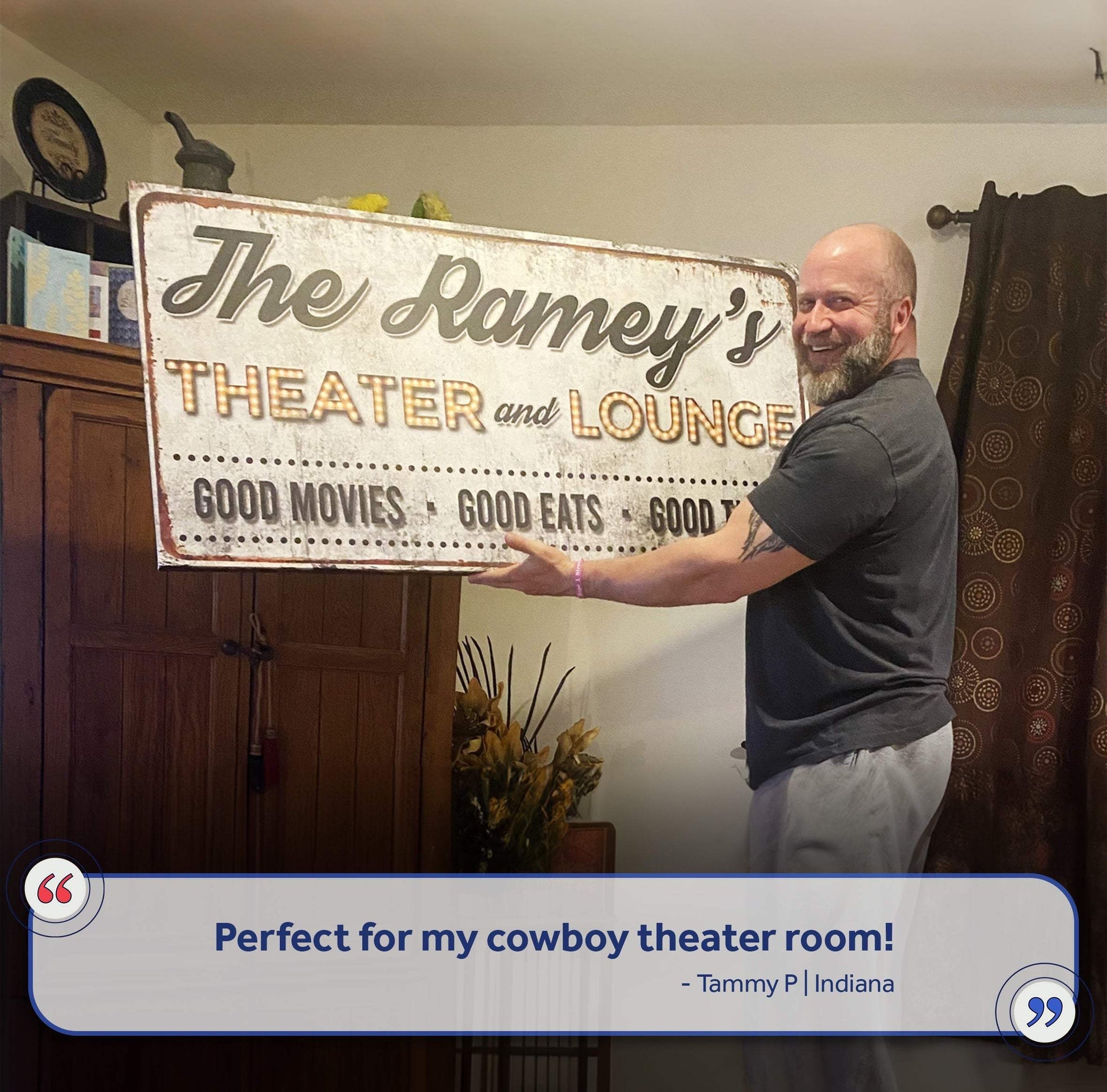 Family Theater and Lounge IV Sign - Tailored Canvases - Flyclothing LLC