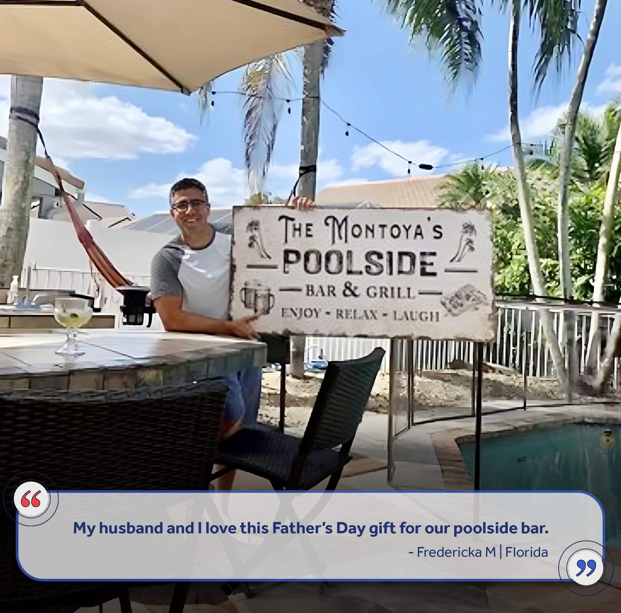Personalized Poolside Bar And Grill Sign - Tailored Canvases - Flyclothing LLC