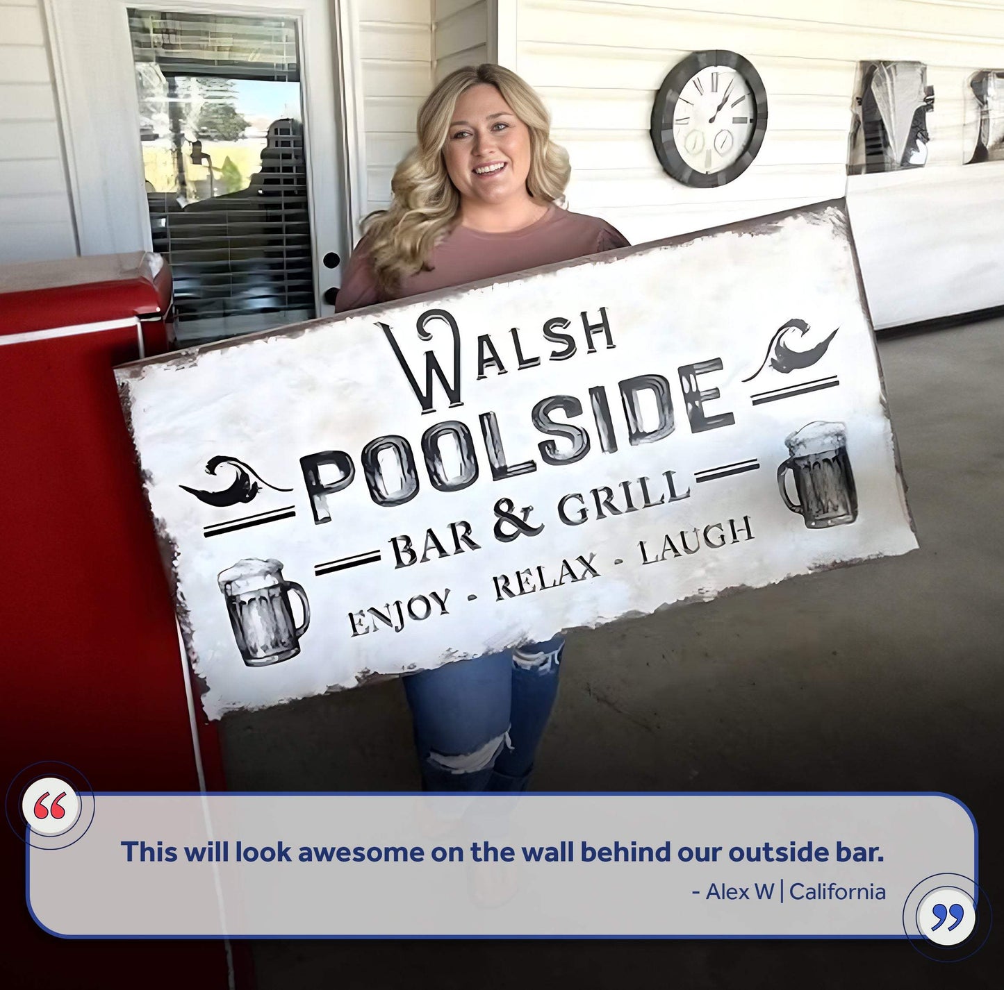 Personalized Poolside Bar And Grill Sign - Tailored Canvases - Flyclothing LLC