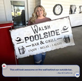 Personalized Poolside Bar And Grill Sign - Tailored Canvases - Flyclothing LLC