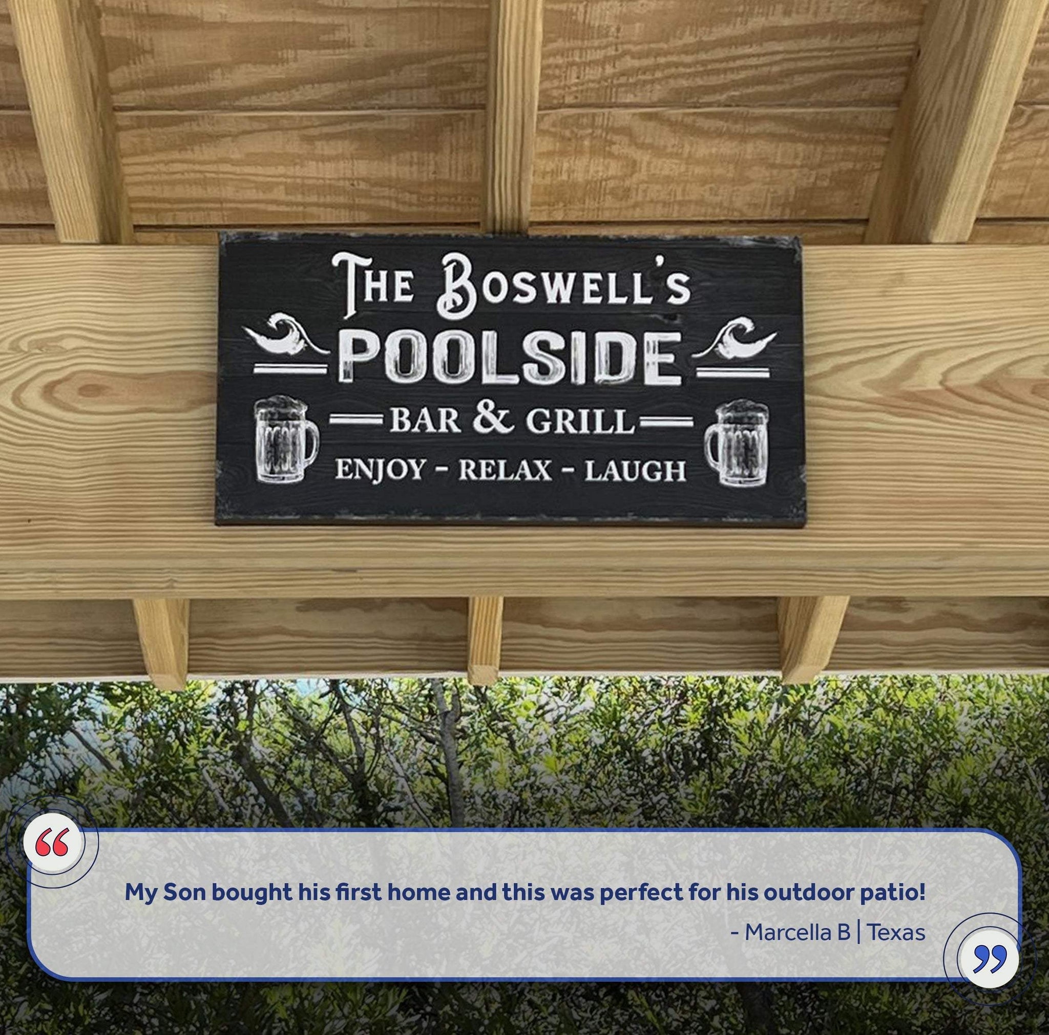 Personalized Poolside Bar And Grill Sign II - Tailored Canvases - Flyclothing LLC