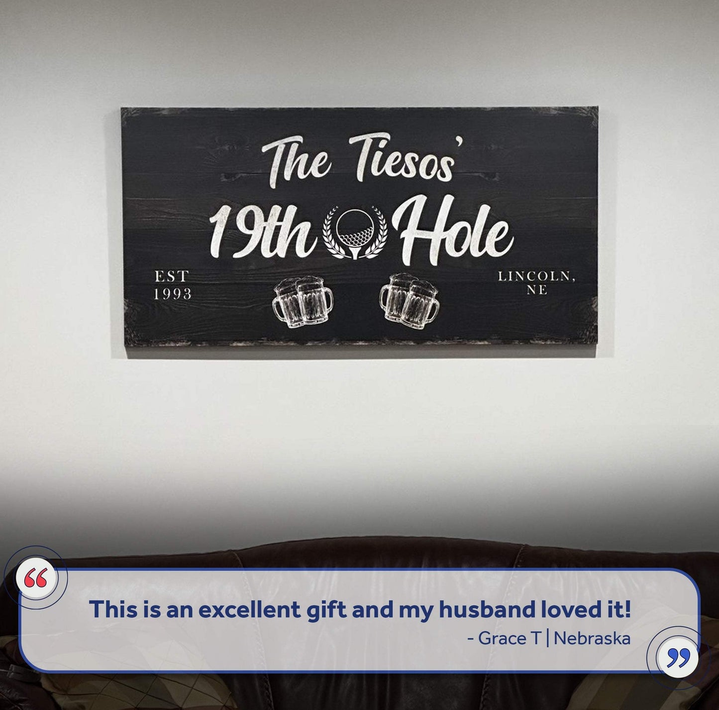 19th Hole Golf Personalized Sign II - Tailored Canvases - Flyclothing LLC