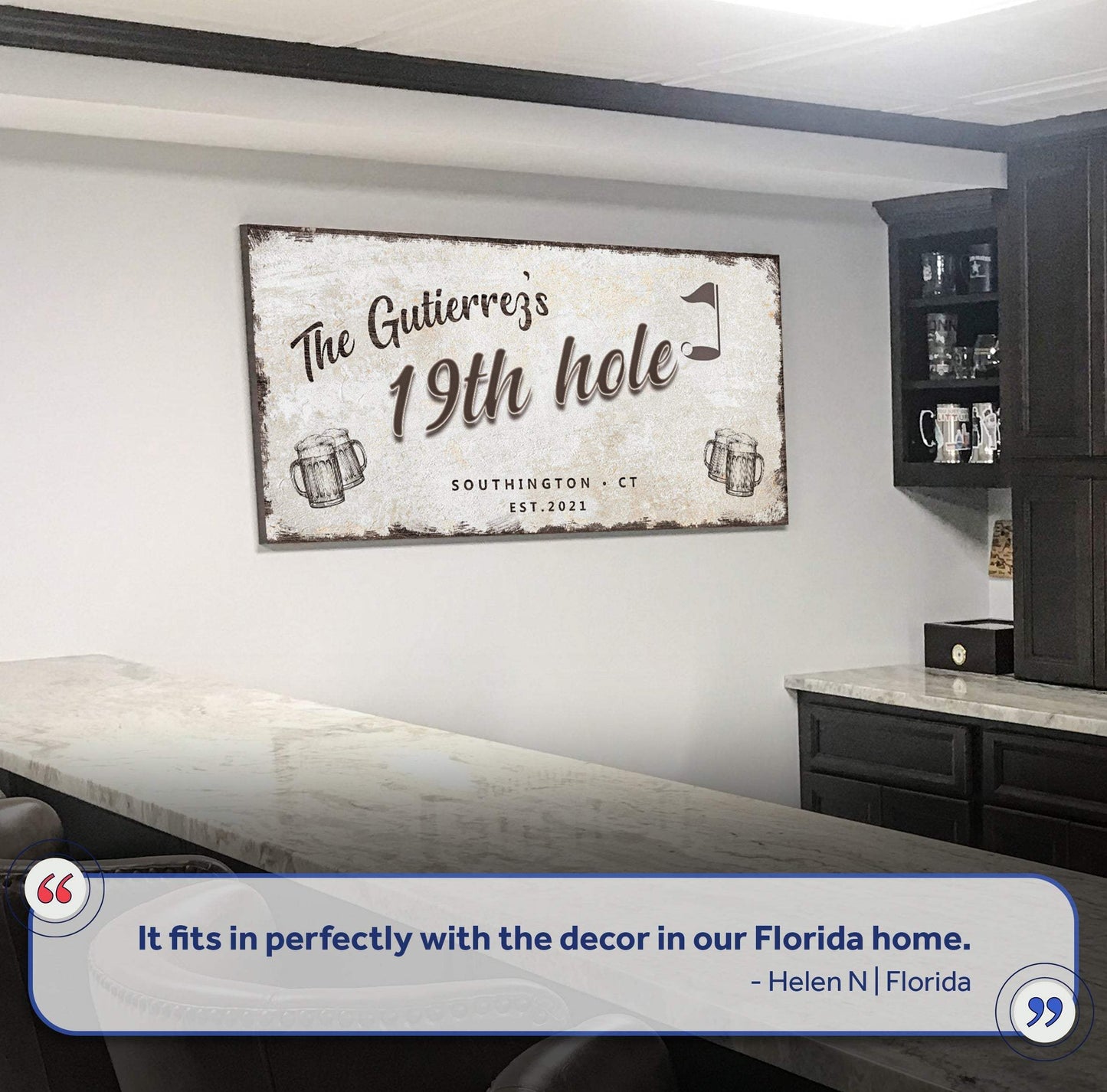 19th Hole Golf Personalized Sign III - Tailored Canvases - Flyclothing LLC