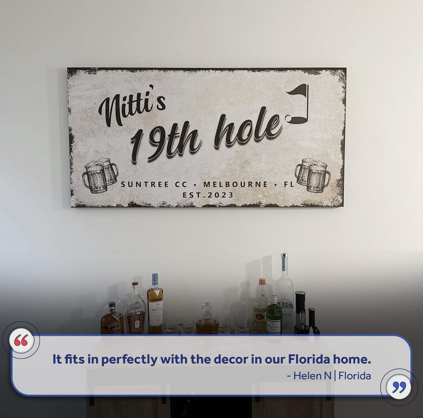 19th Hole Golf Personalized Sign III - Tailored Canvases - Flyclothing LLC