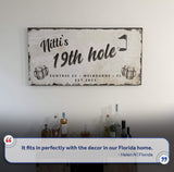 19th Hole Golf Personalized Sign III - Tailored Canvases - Flyclothing LLC