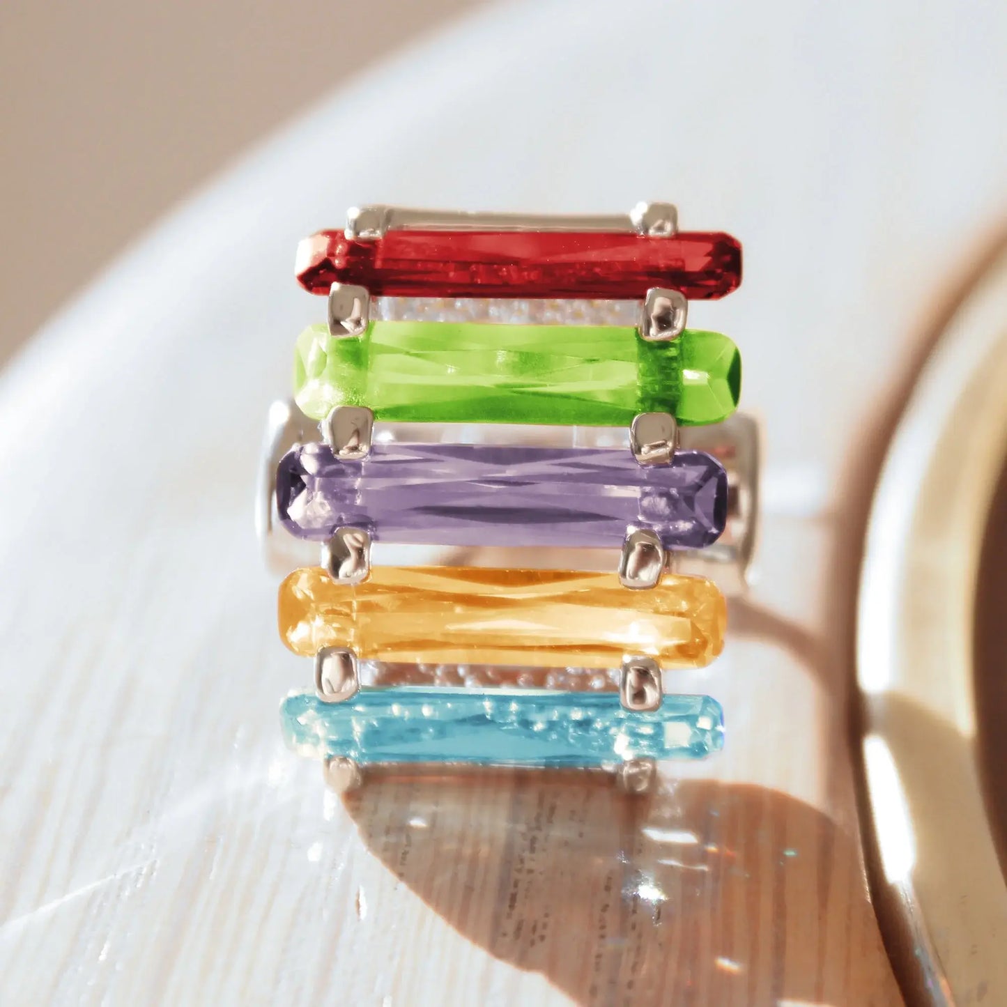 Una Cocktail Ring - Rhodium Brass, AAA CZ , Multi Color - 6X007 - Alamode - Flyclothing LLC