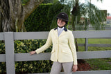 Grand Prix Ladies EQJ 3 Button Show Coat, Butter with Navy Collar - Huntley Equestrian - Flyclothing LLC