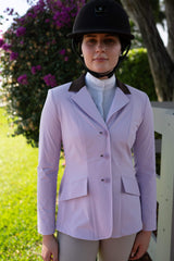 Grand Prix Ladies EQJ 3 Button Show Coat, Lilac with Chocolate Collar - Huntley Equestrian - Flyclothing LLC