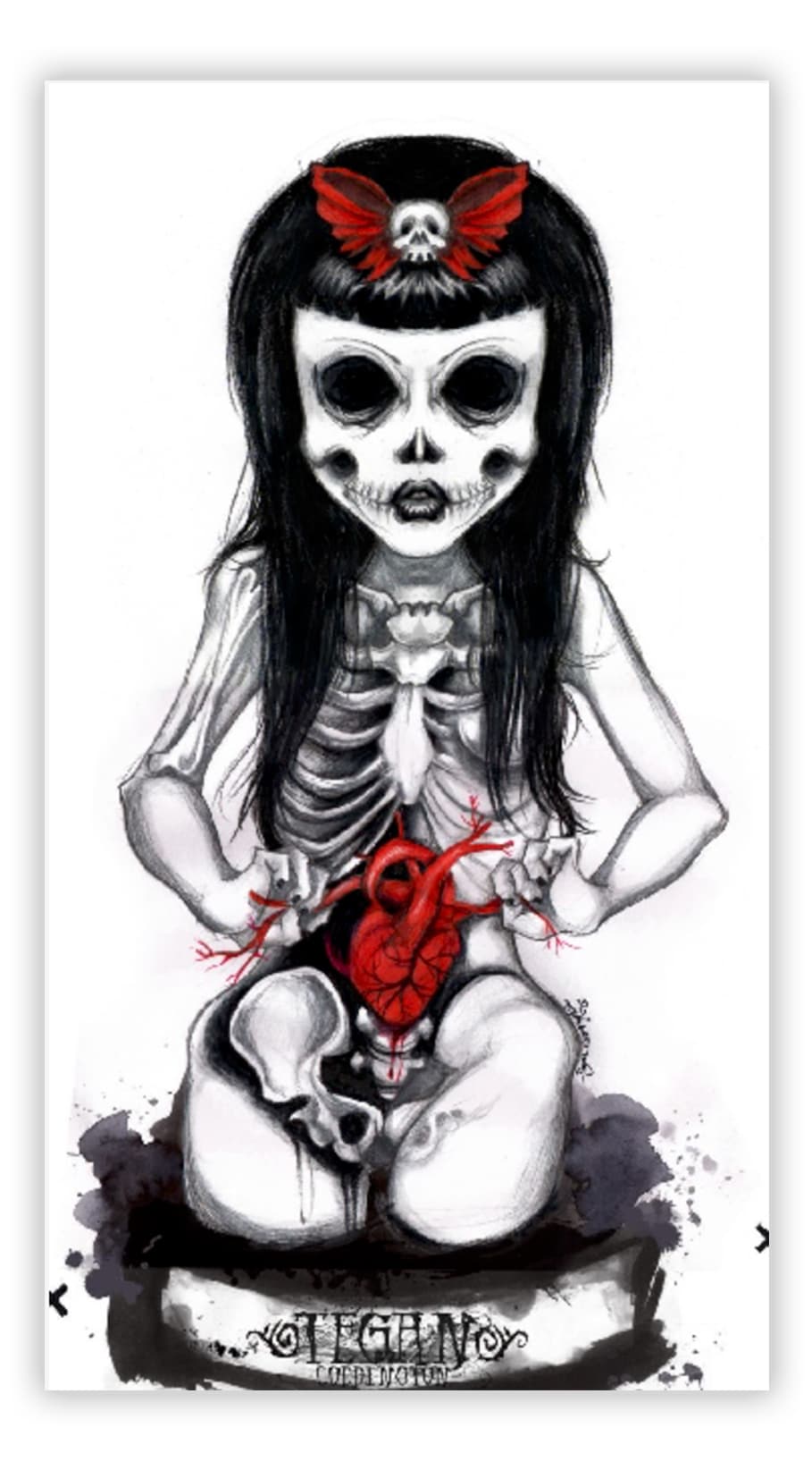 Black Market Art Company Undead Girl Print