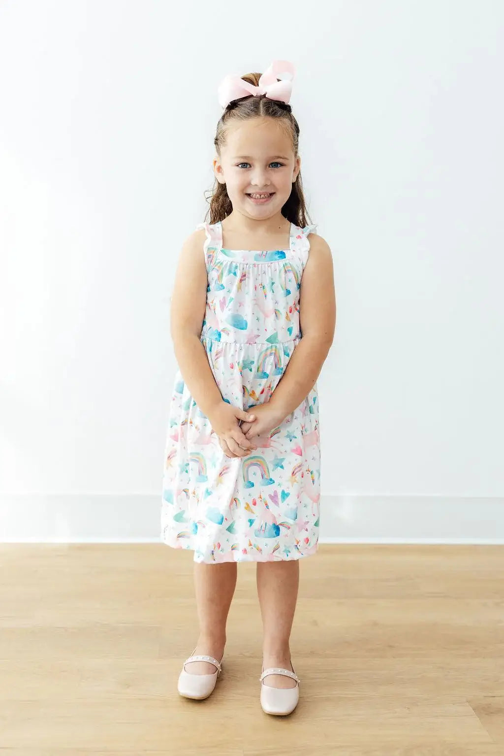 Unicorn Kisses Ruffle Cross Back Dress - Mila & Rose ® - Flyclothing LLC