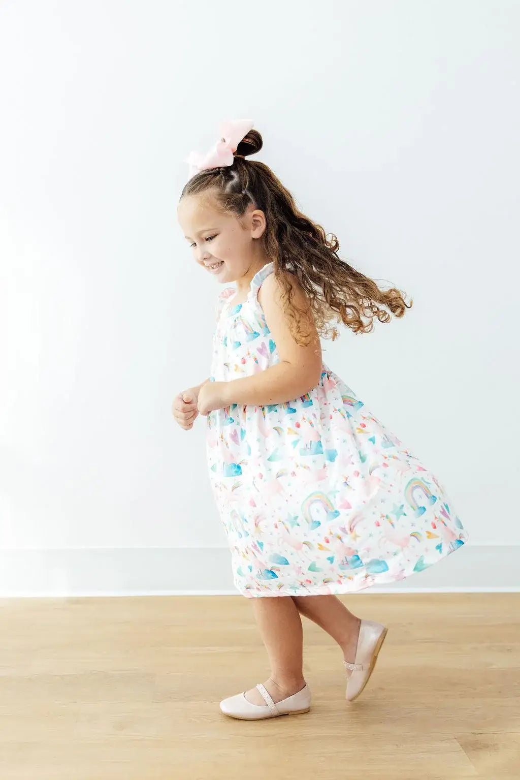 Unicorn Kisses Ruffle Cross Back Dress - Mila & Rose ® - Flyclothing LLC