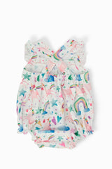 Unicorn Kisses Ruffle Cross Back Romper - Mila & Rose ® - Flyclothing LLC