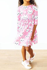 Unicorn Kitties 3/4 Sleeve Pocket Twirl Dress - Mila & Rose ® - Flyclothing LLC