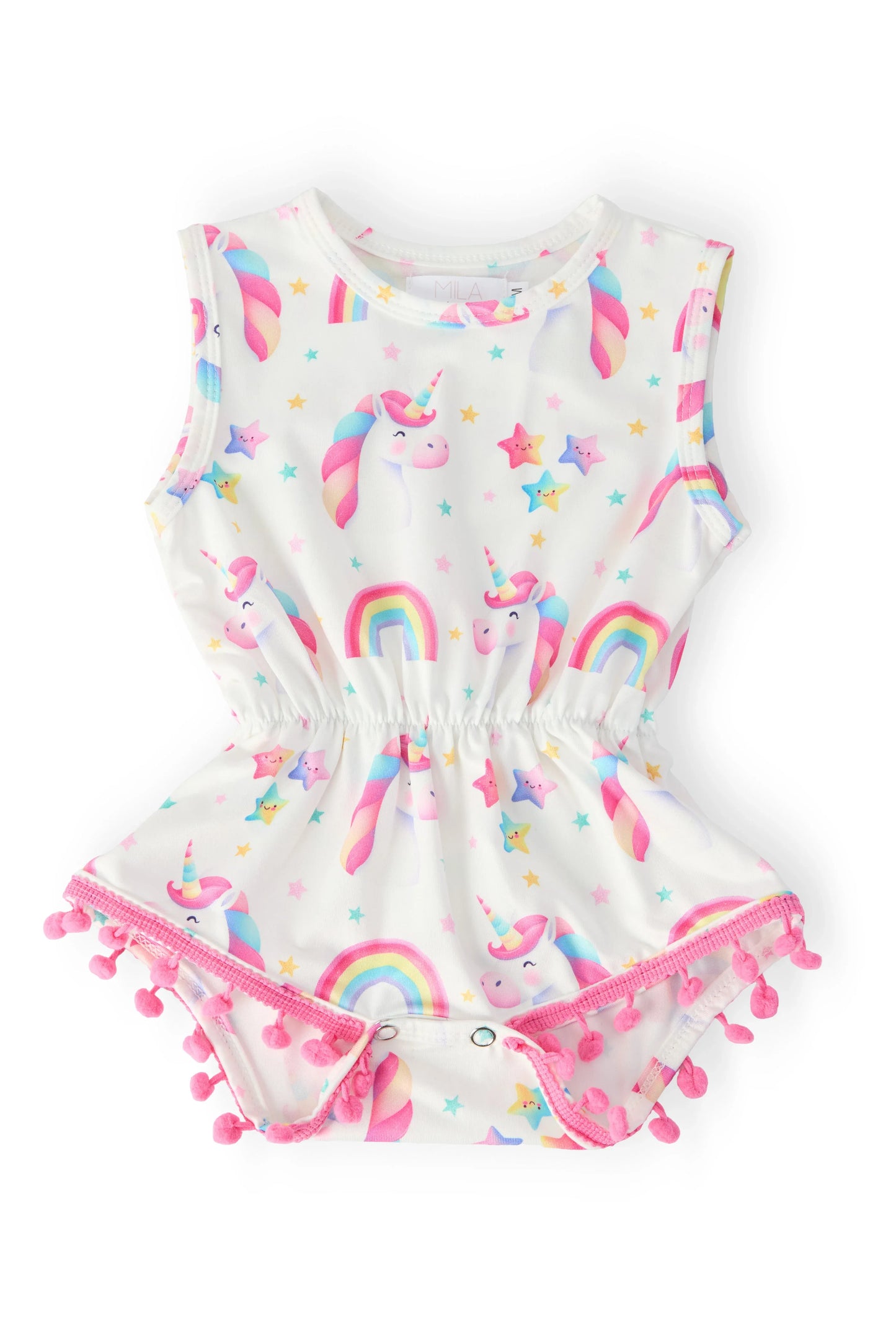 Unicorn Magic Pom Pom Romper - Mila & Rose ® - Flyclothing LLC