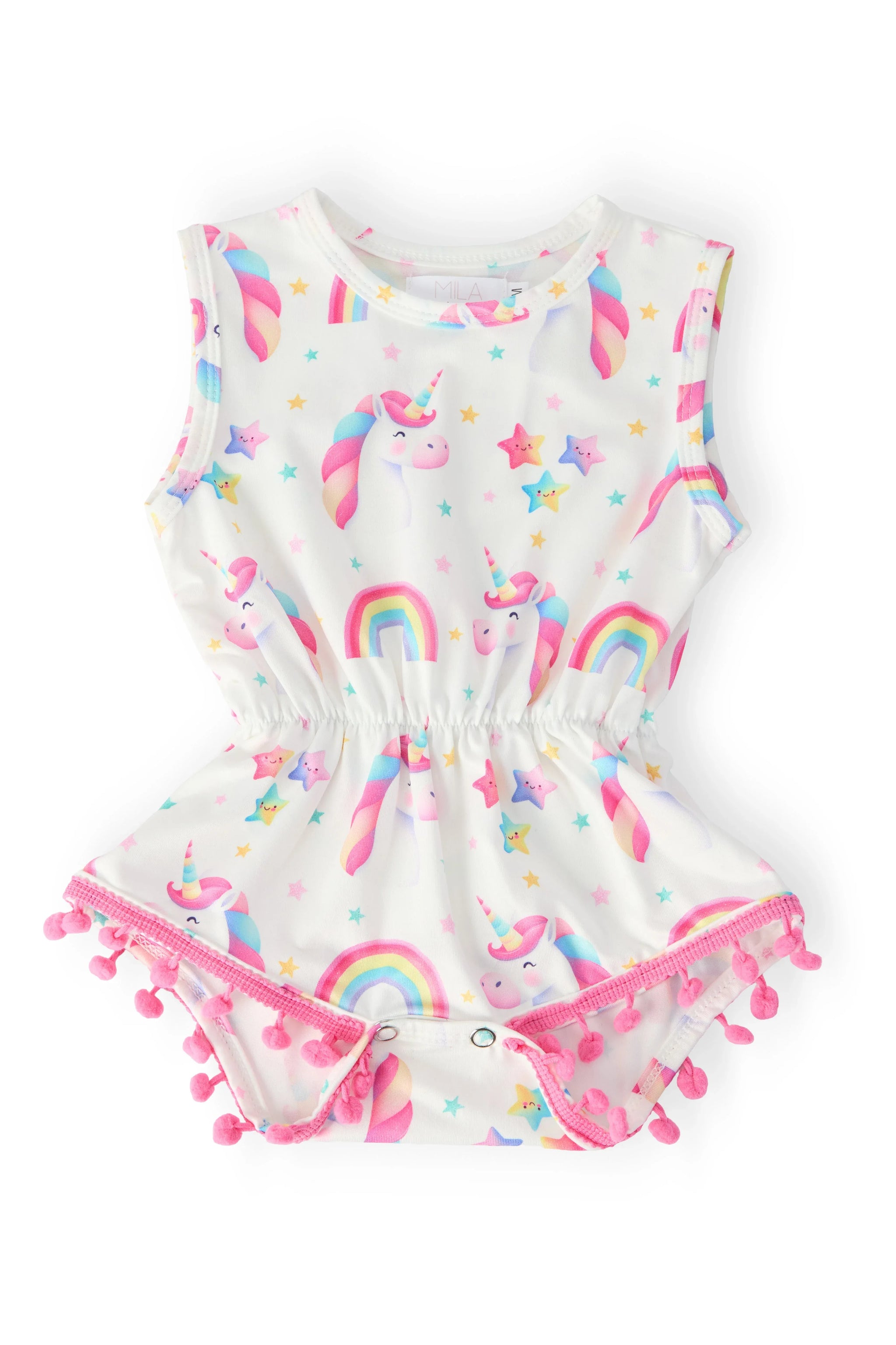 Unicorn Magic Pom Pom Romper - Mila & Rose ® - Flyclothing LLC