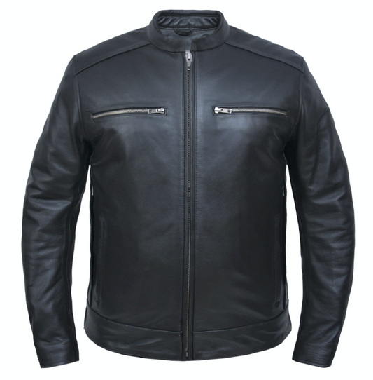 Unik International Mens Cowhide Leather Jacket