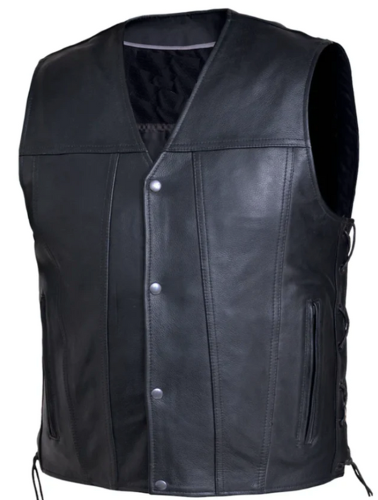 Unik International Mens Cowhide Leather Vest