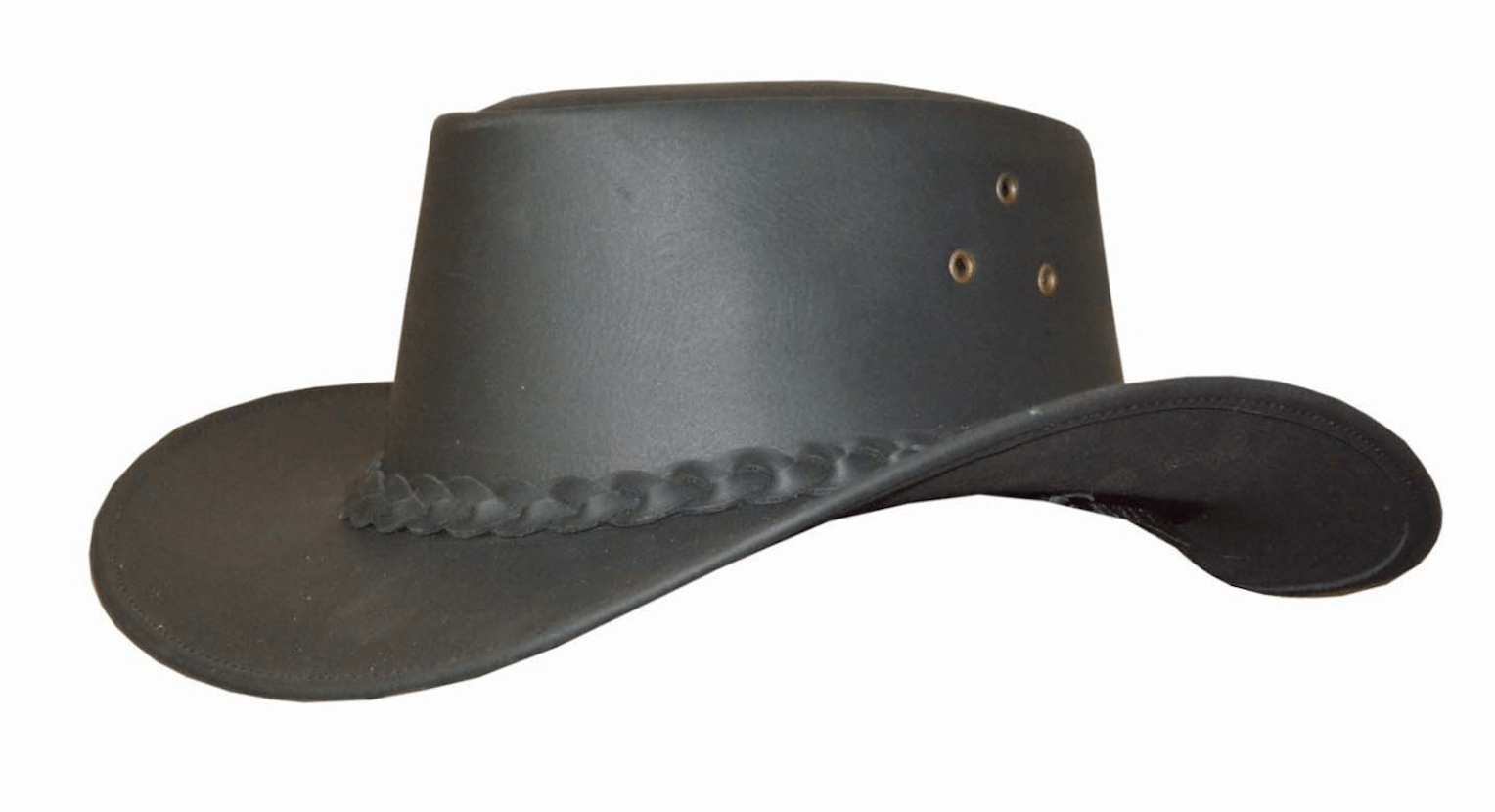 Unik Leather Mens Premium Black Leather Hat - Unik International