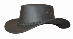Unik Leather Mens Premium Black Leather Hat - Unik International
