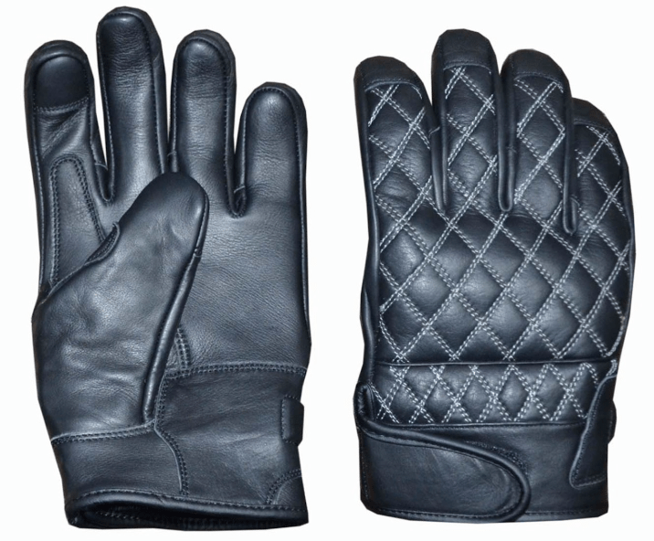 Unik Leather Mens Black & Grey Gloves 8423.18