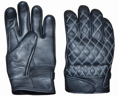 Unik Leather Mens Black & Grey Gloves 8423.18