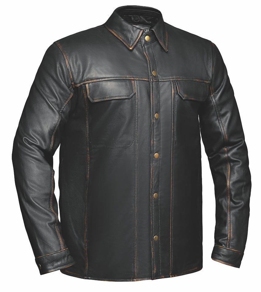 Durango - Mens Premium Leather Shirt Jacket - Unik Just for Bikers
