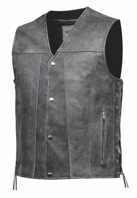2611.GN - Mens Gray Leather Vest