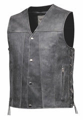 2611.GN - Mens Gray Leather Vest