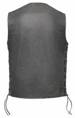 2611.GN - Mens Gray Leather Vest