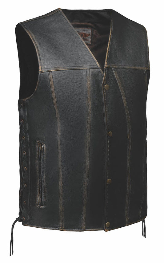 2611.RUB - Mens Brown Leather Vest
