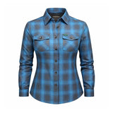 Teal Flannel - Ladies Flannel Shirt - Unik Just for Bikers - Flyclothing LLC