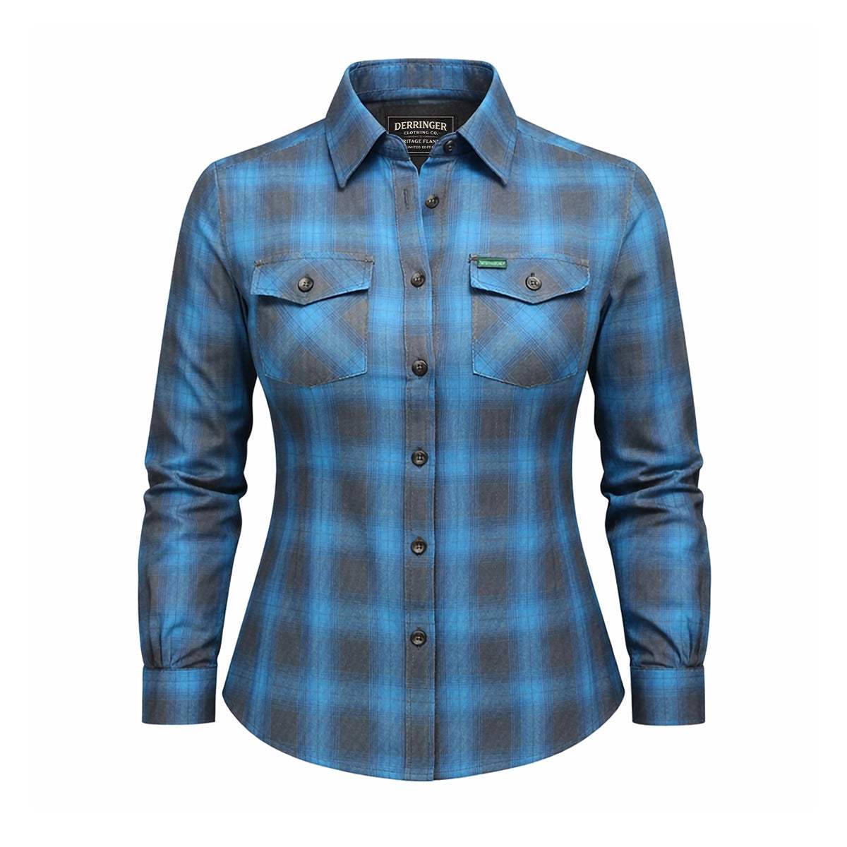 Teal Flannel - Ladies Flannel Shirt - Unik Just for Bikers - Flyclothing LLC
