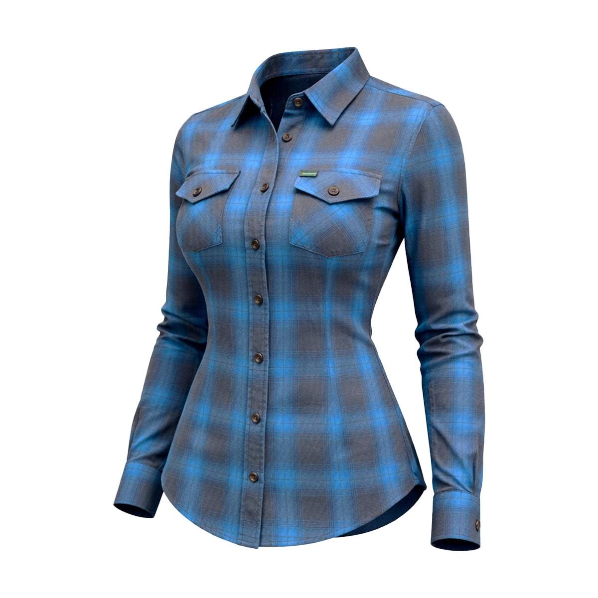 Teal Flannel - Ladies Flannel Shirt - Unik Just for Bikers - Flyclothing LLC