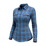 Teal Flannel - Ladies Flannel Shirt - Unik Just for Bikers - Flyclothing LLC