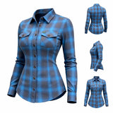 Teal Flannel - Ladies Flannel Shirt - Unik Just for Bikers - Flyclothing LLC