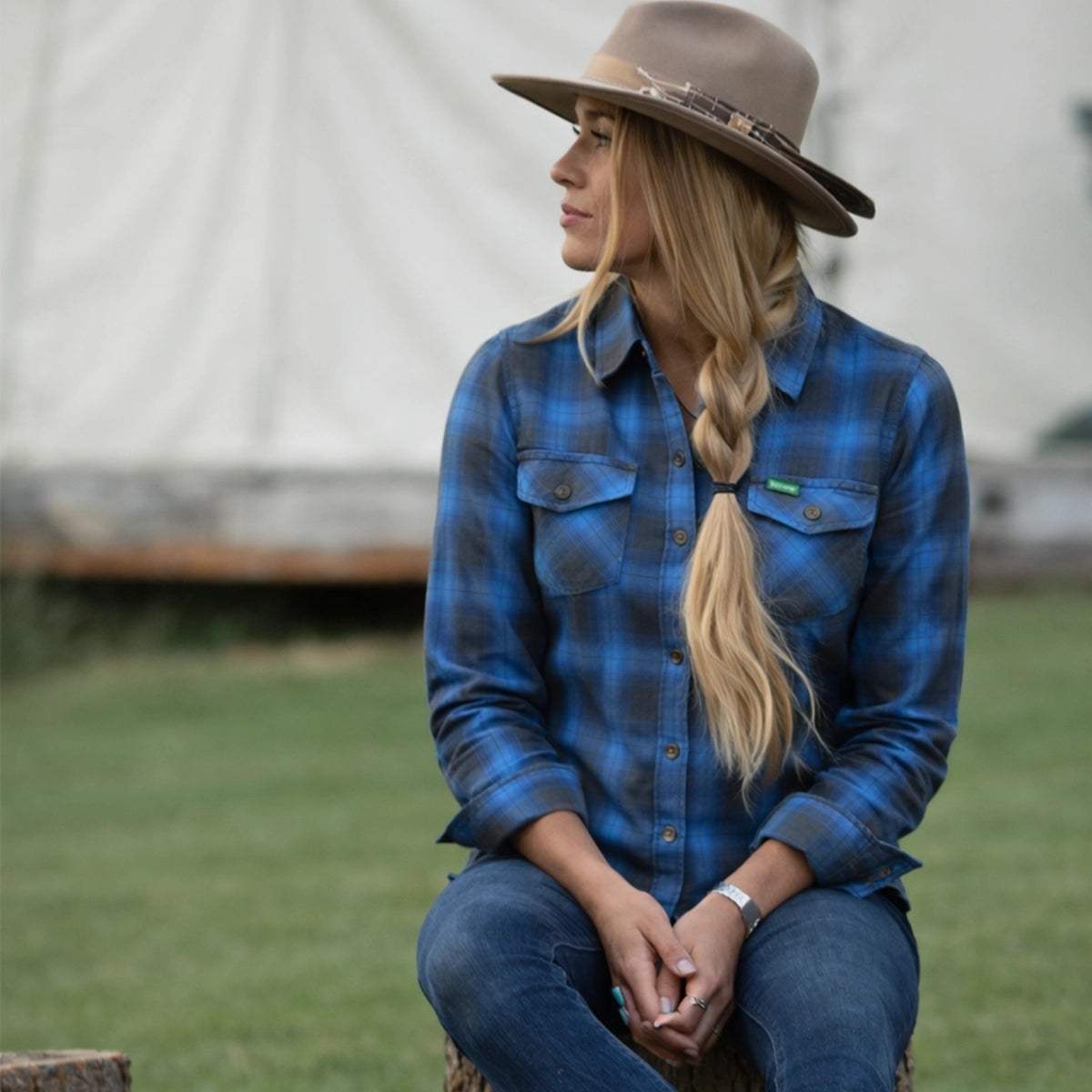 Teal Flannel - Ladies Flannel Shirt - Unik Just for Bikers - Flyclothing LLC